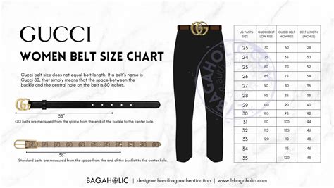 Gucci size chart belt